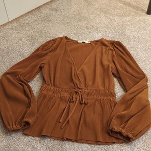 Long Sleeve, Flowy Peplum Top